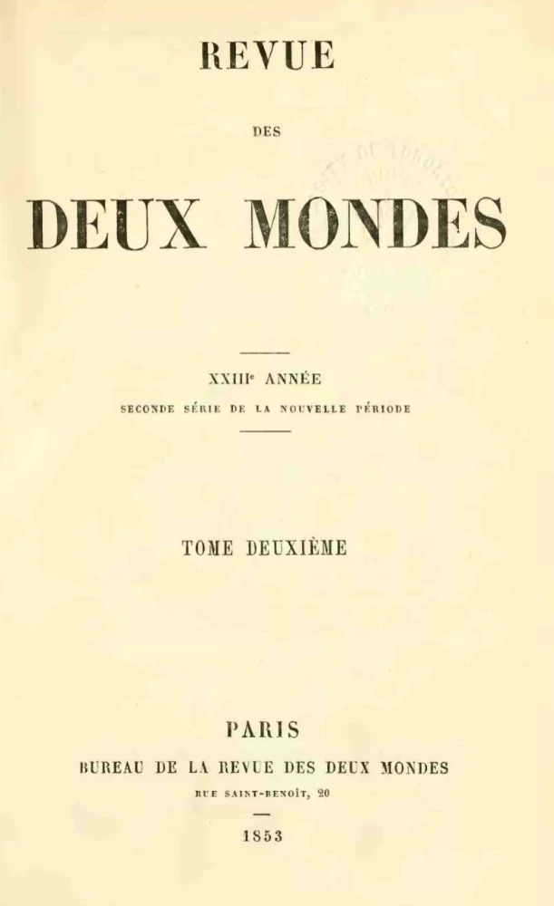 Обложка: Revue des Deux Mondes — 2 Tome