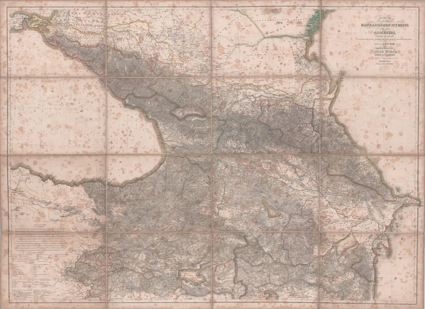 Karte von dem kaukasischen Isthmus und von Armenien